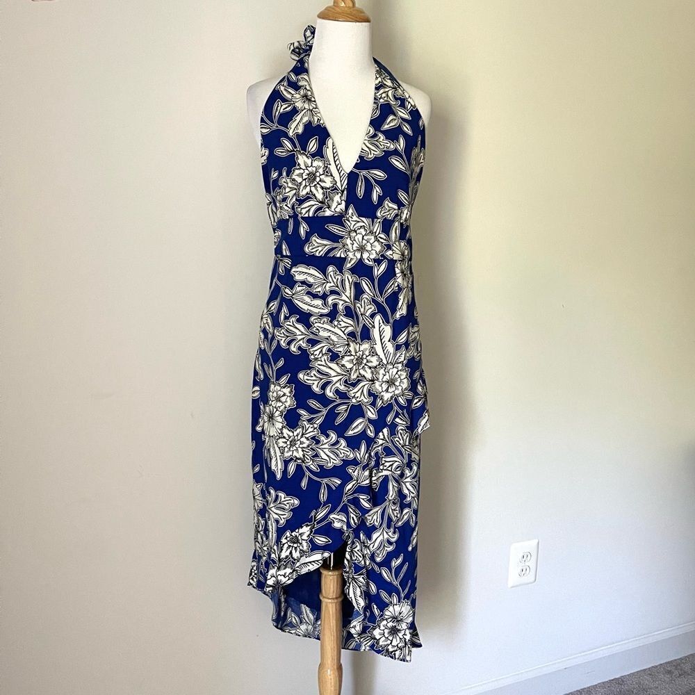 Bardot Floral Halter High Low Dress